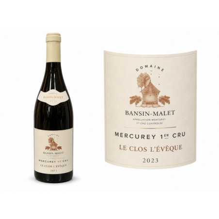 Mercurey 1er Cru « Le Clos l'Évêque » rouge 2023 – Domaine Jeannin-Malet chez la cave du Chaignot à Dijon